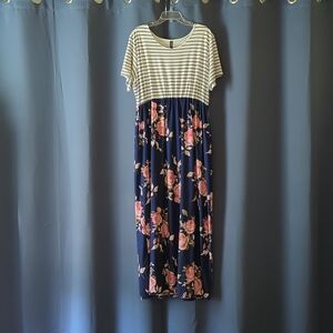 Allegrace 2x plus size patterned dress floor length lightweight and comfortable